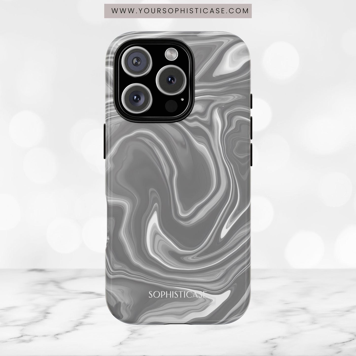 Liquid Dreams in Charcoal - Tough Phone Case