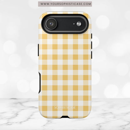 Gingham in Yellow - Tough Phone Case
