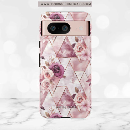 Royal Floral in Plum Chevron - Tough Phone Case