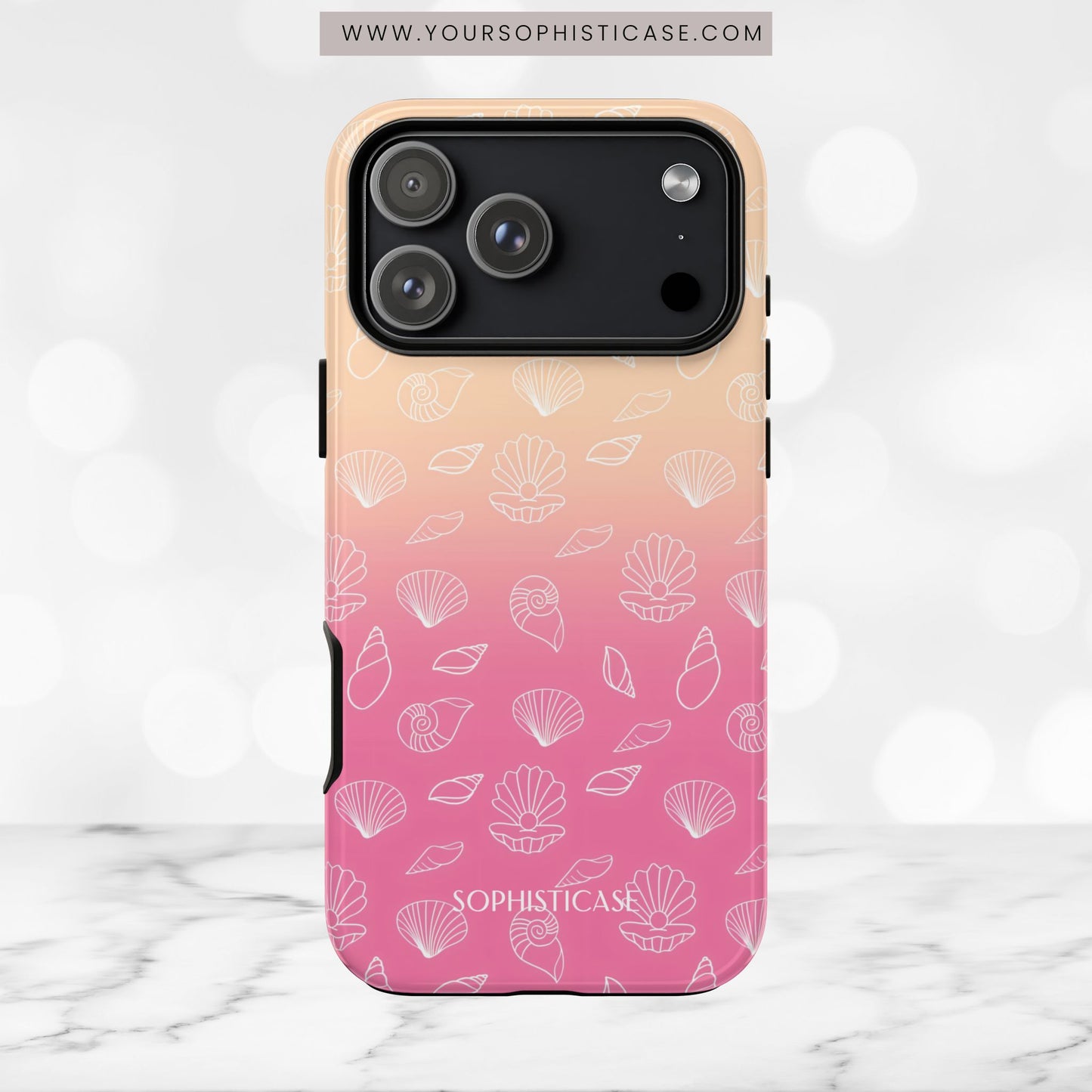 Seashell Society in Sandy Pink Sunset - iPhone Case, Samsung Galaxy Case, Google Pixel Case