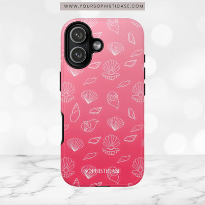 Seashell Society in Sunset Pink - iPhone Case, Samsung Galaxy Case, Google Pixel Case