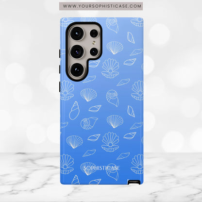 Seashell Society in Ocean Blue - iPhone Case, Samsung Galaxy Case, Google Pixel Case