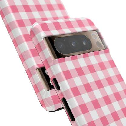 Gingham in Salmon - Tough Phone Case