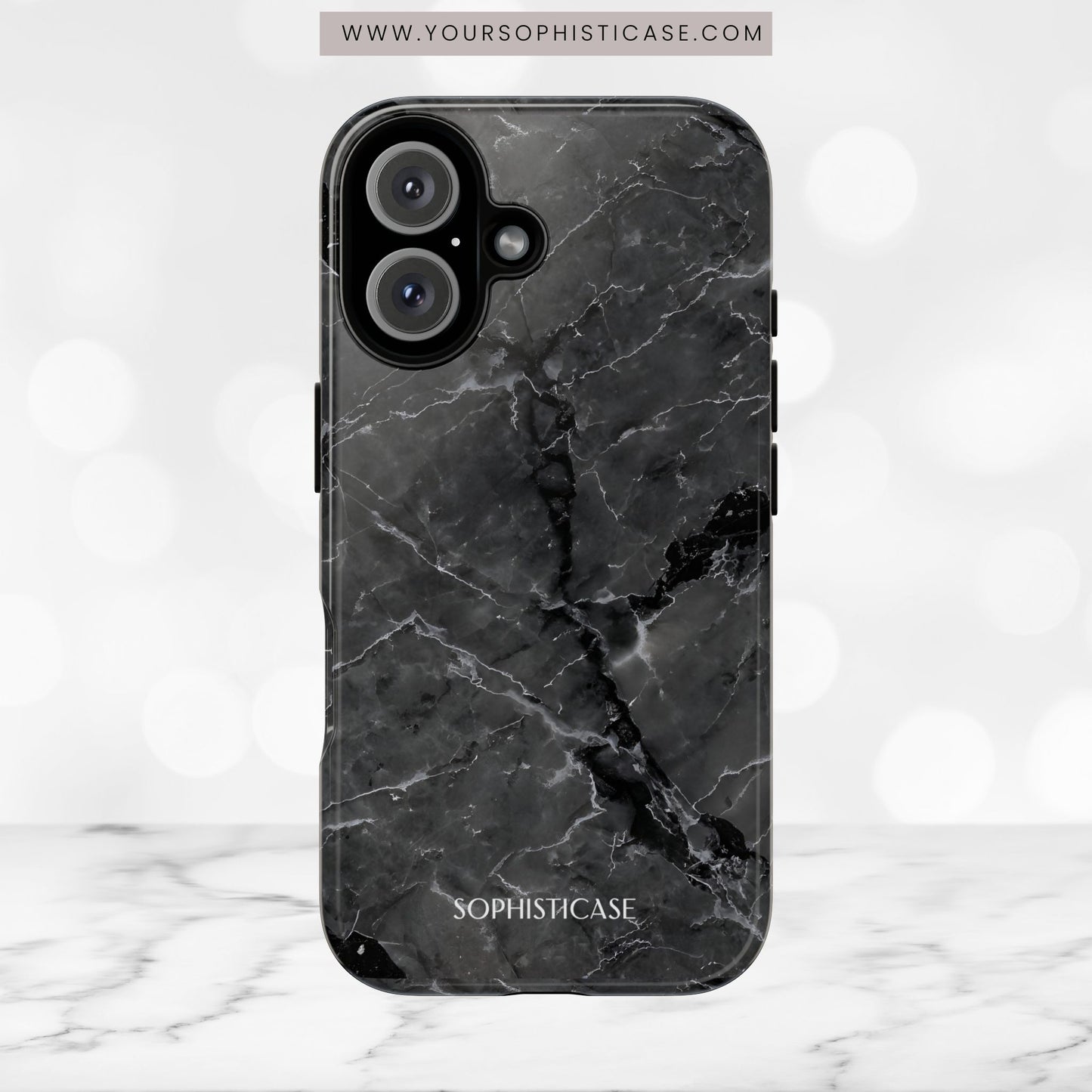 Marble Opulence in Black - iPhone Case, Samsung Galaxy Case, Google Pixel Case