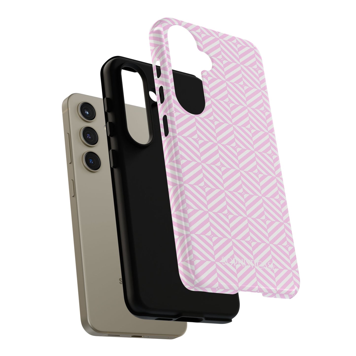 Illusions in Pink - Dual Layer Shockproof Phone Case for iPhone, Google Pixel and Samsung Galaxy