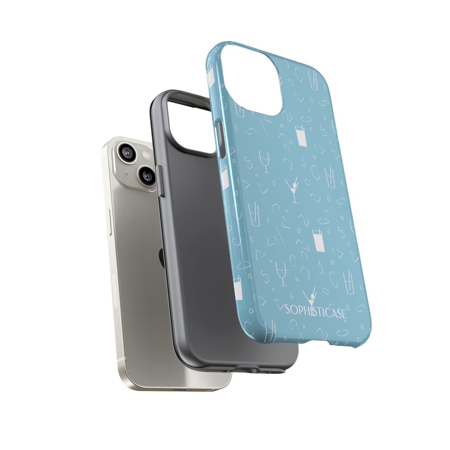 Cocktail Hour in Blue - iPhone Case