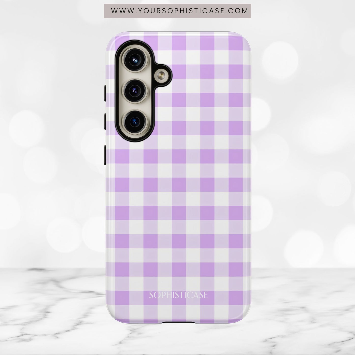 Gingham in Purple - iPhone Case, Samsung Galaxy Case, Google Pixel Case