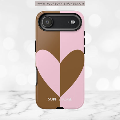 Be Mine in Pink and Brown - iPhone Case