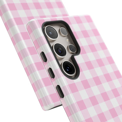 Gingham in Pink - iPhone Case, Samsung Galaxy Case, Google Pixel Case