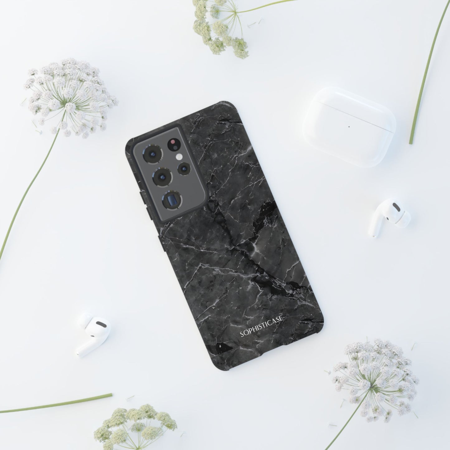 Marble Opulence in Black - iPhone Case, Samsung Galaxy Case, Google Pixel Case