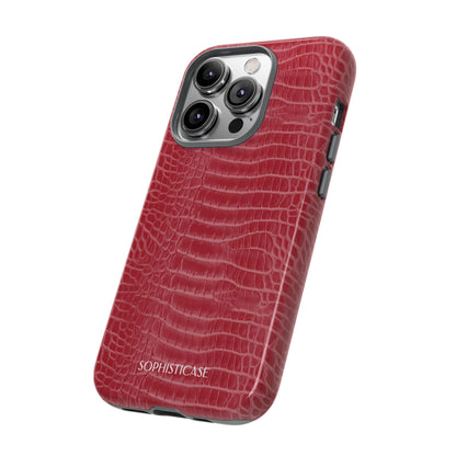 Luxe Leather in Cherry Red - iPhone Case