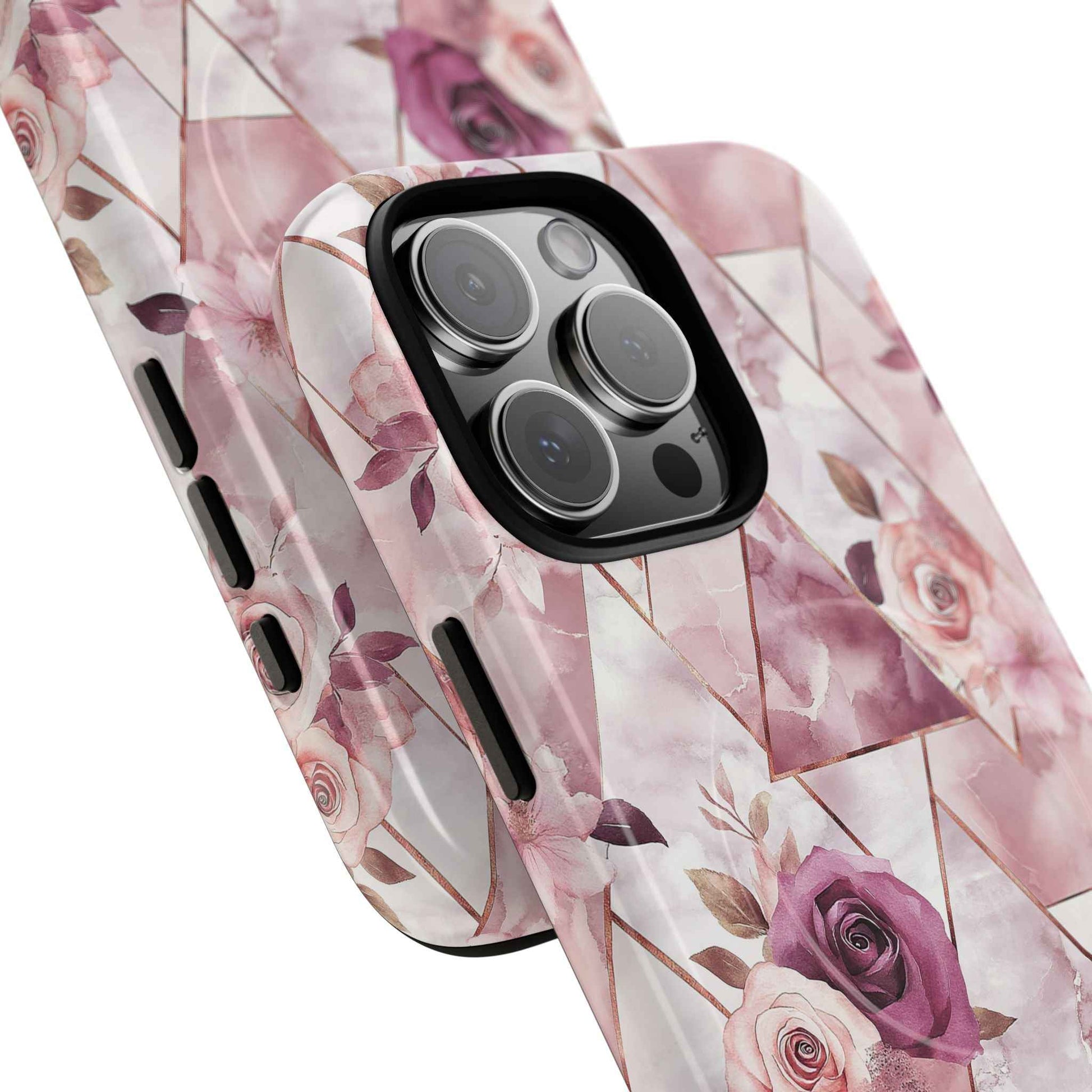 Royal Floral in Plum Chevron - iPhone Magsafe Case