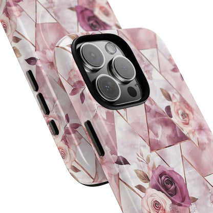 Royal Floral in Plum Chevron - iPhone Magsafe Case