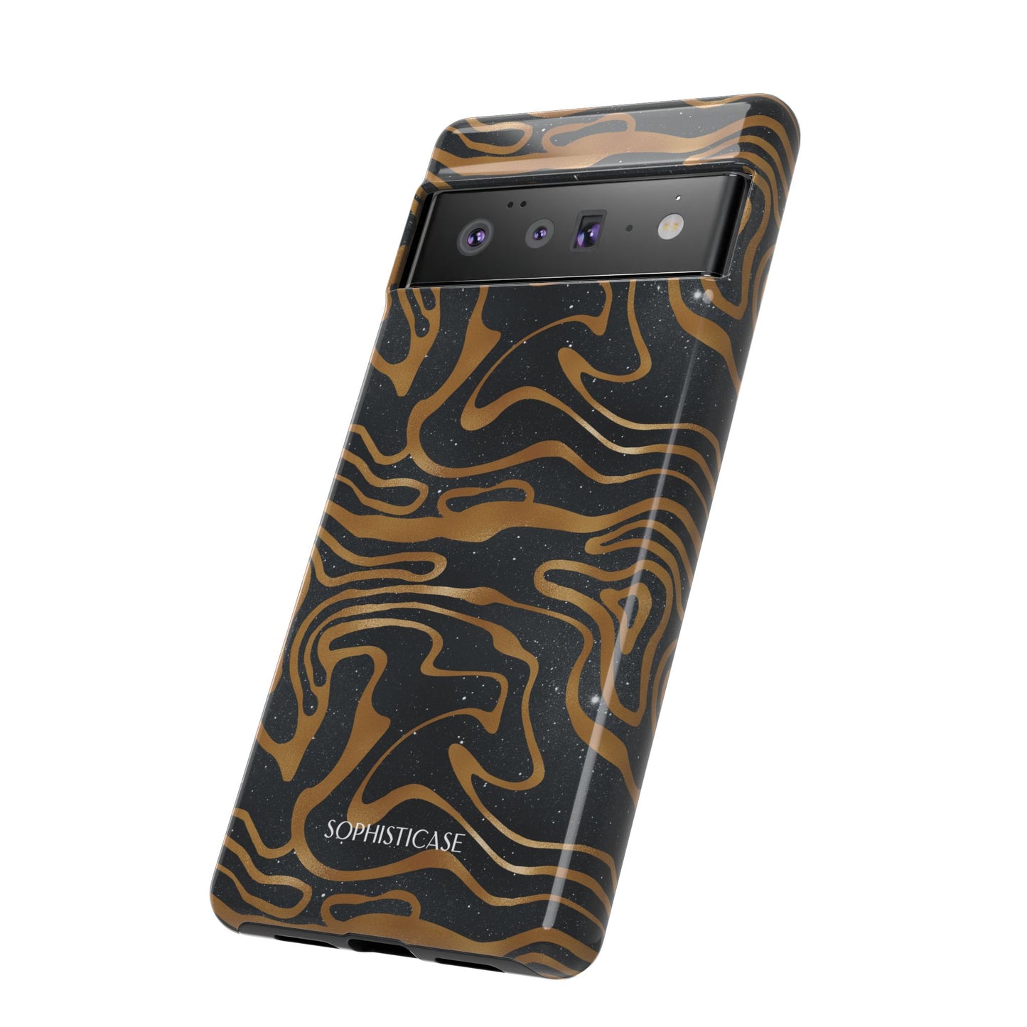 Cosmic Gold in Black - iPhone Case, Samsung Galaxy Case, Google Pixel Case