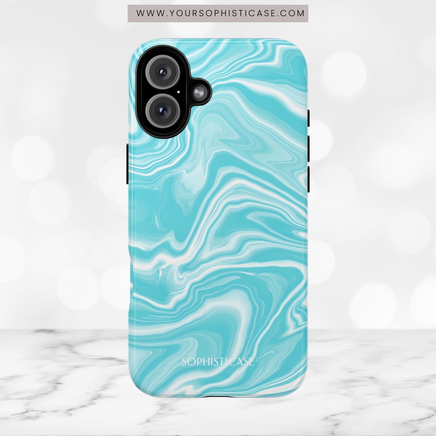Liquid Dreams in Aqua - Tough Phone Case