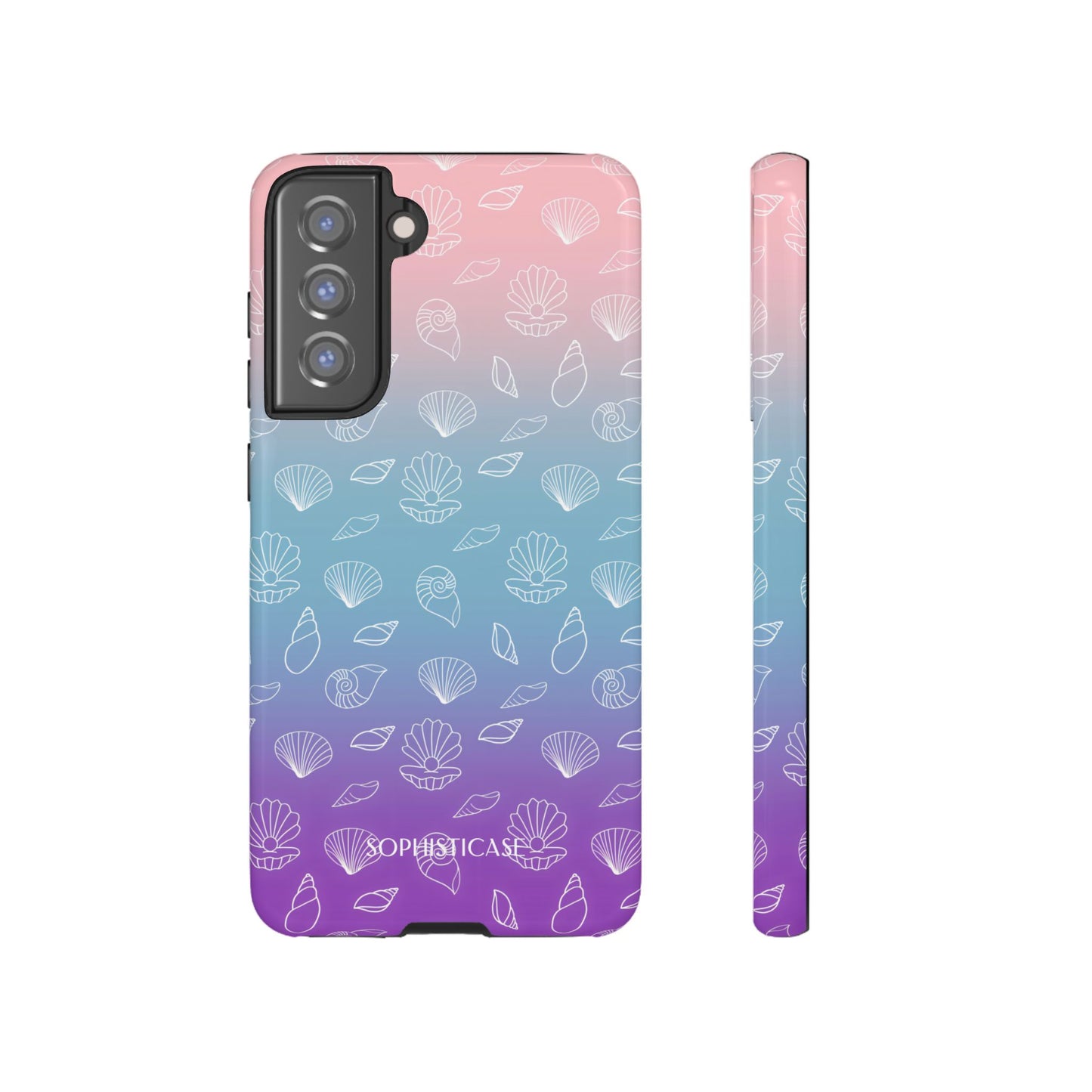 Seashell Society in Pink Blue & Purple Sunset - iPhone Case, Samsung Galaxy Case, Google Pixel Case