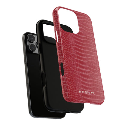 Luxe Leather in Cherry Red - iPhone Case