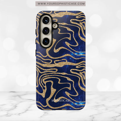Cosmic Gold in Blue - iPhone Case, Samsung Galaxy Case, Google Pixel Case