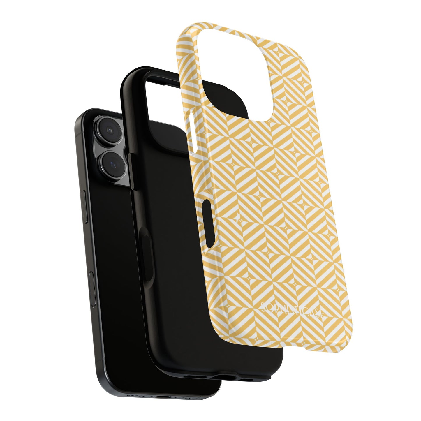 Illusions in Yellow - Dual Layer Shockproof Phone Case for iPhone, Google Pixel and Samsung Galaxy