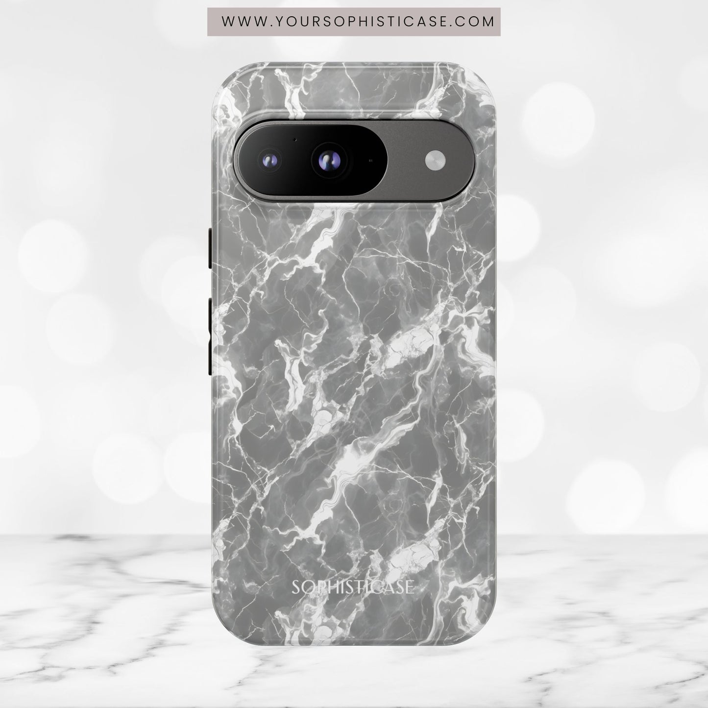 Marble Crush in Charcoal Grey - iPhone Case, Samsung Galaxy Case, Google Pixel Case