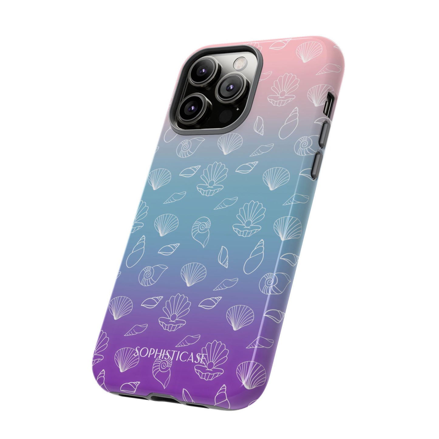 Seashell Society in Pink Blue & Purple Sunset - iPhone Case, Samsung Galaxy Case, Google Pixel Case