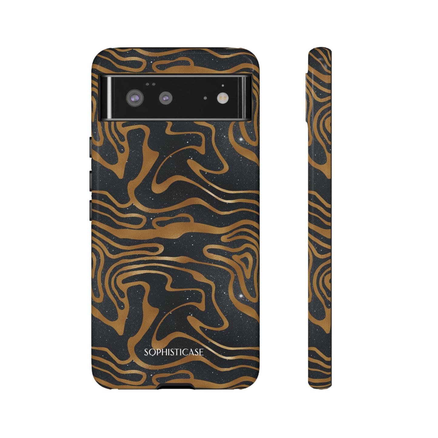 Cosmic Gold in Black - iPhone Case, Samsung Galaxy Case, Google Pixel Case