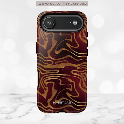 Cosmic Gold in Red - iPhone Case, Samsung Galaxy Case, Google Pixel Case