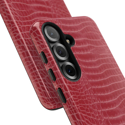 Luxe Leather in Cherry Red - iPhone Case, Samsung Galaxy Case, Google Pixel Case