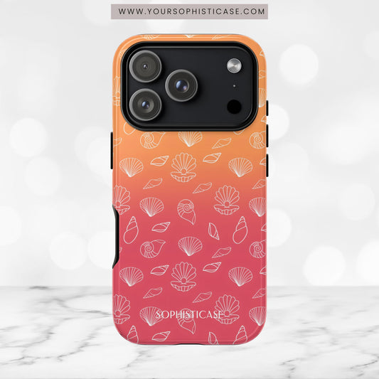 Seashell Society in Sunset Orange - iPhone Case