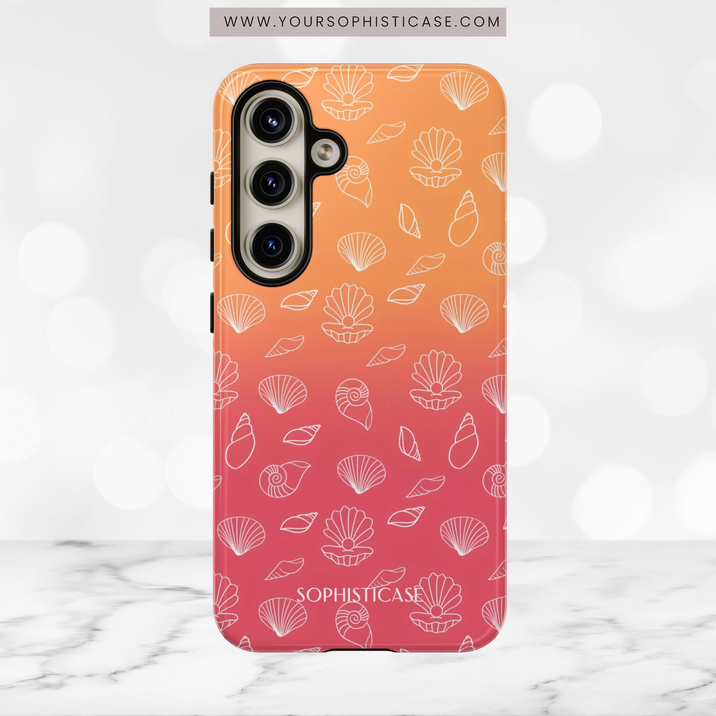 Seashell Society in Sunset Orange - iPhone Case, Samsung Galaxy Case, Google Pixel Case