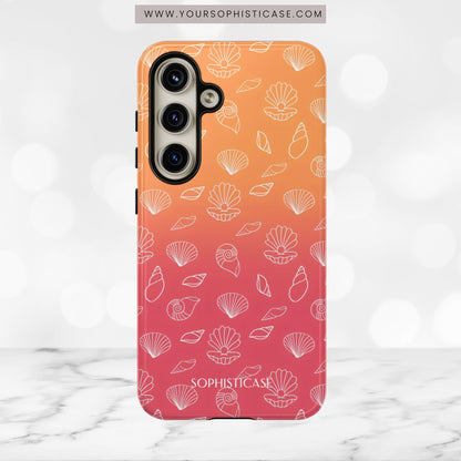 Seashell Society in Sunset Orange - iPhone Case, Samsung Galaxy Case, Google Pixel Case