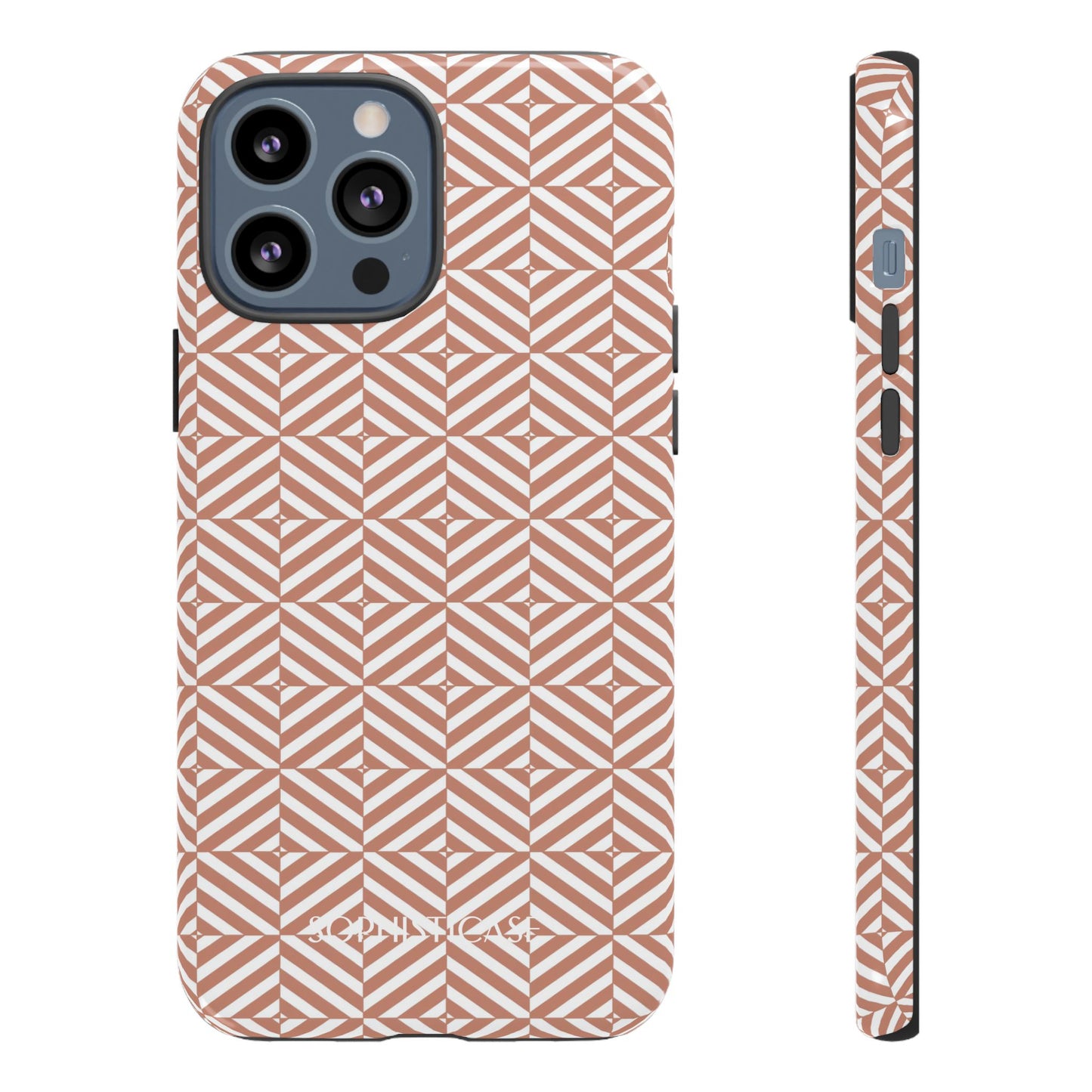 Illusions in Light Brown - Dual Layer Shockproof Phone Case for iPhone, Google Pixel and Samsung Galaxy