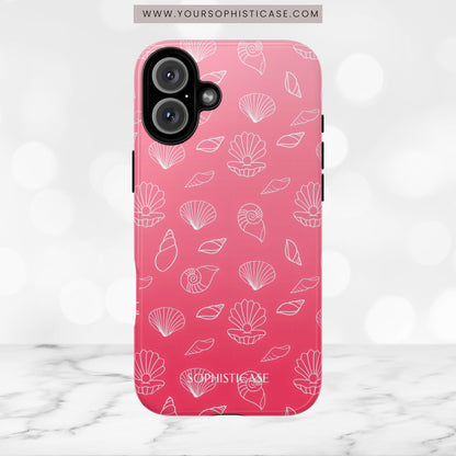 Seashell Society in Sunset Pink - iPhone Case, Samsung Galaxy Case, Google Pixel Case