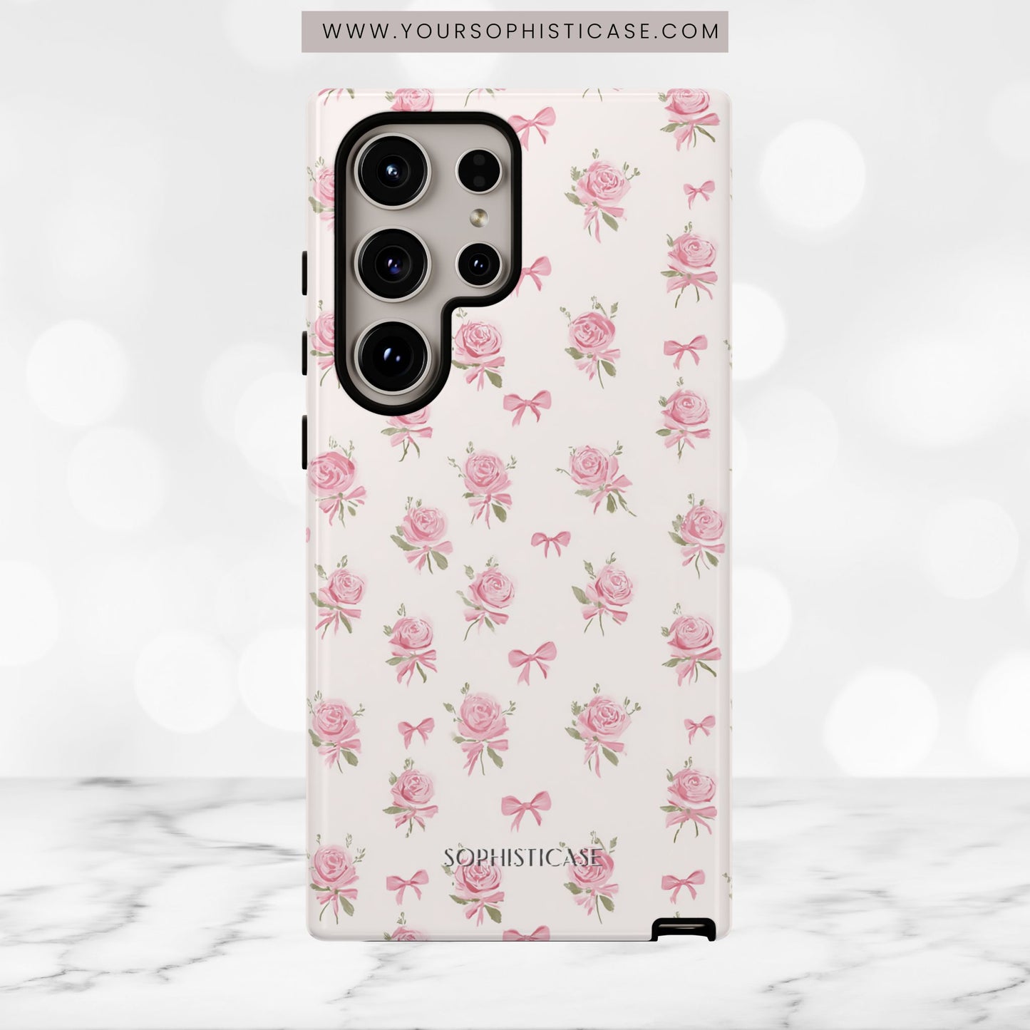 The Sweetest Thing in Coquette Roses and Bows - iPhone Case, Samsung Galaxy Case, Google Pixel Case