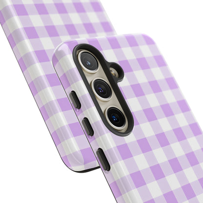 Gingham in Purple - iPhone Case, Samsung Galaxy Case, Google Pixel Case