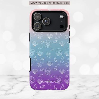 Seashell Society in Pink Blue & Purple Sunset - iPhone Case