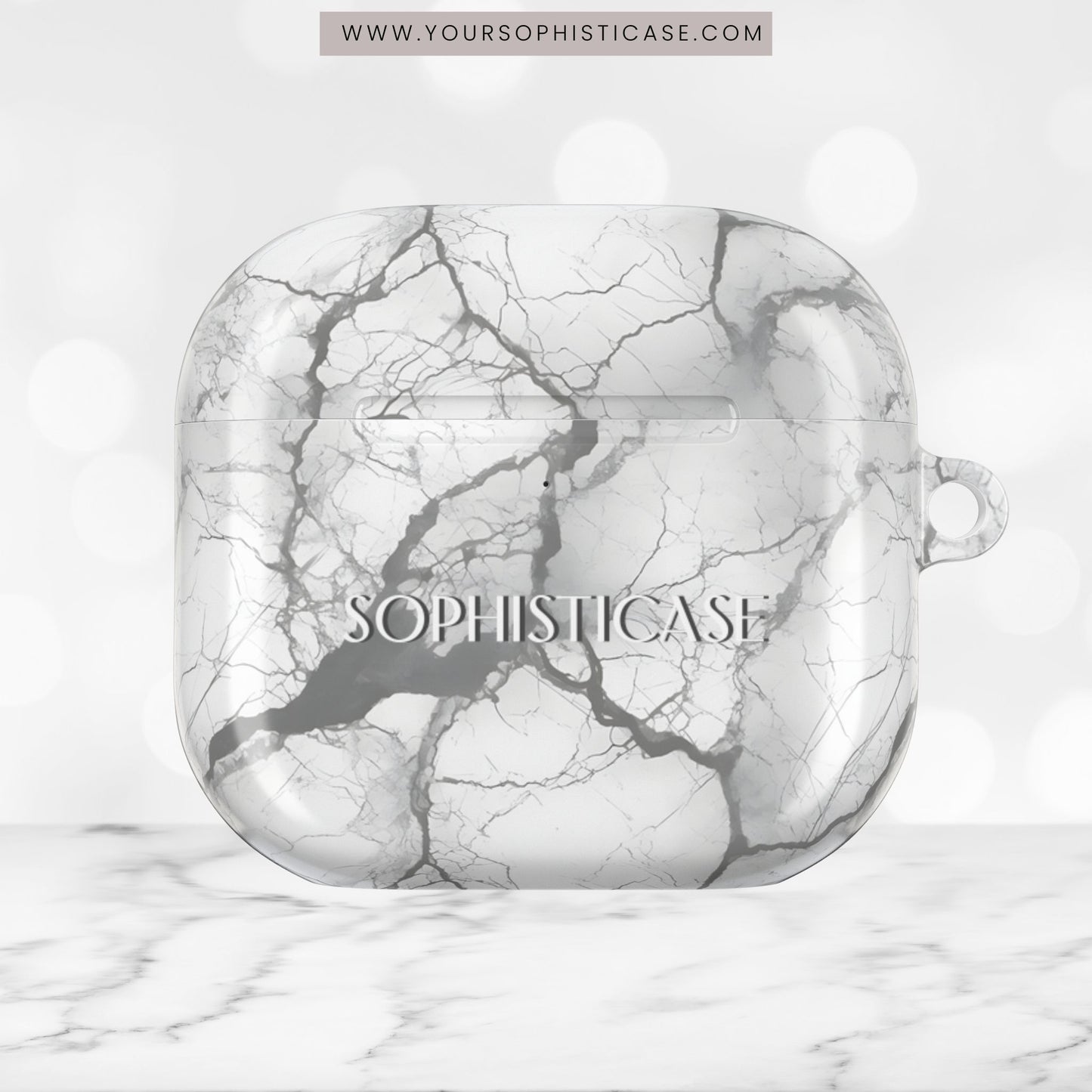 AirPod Cases - Marble Opulence in Charcoal Grey