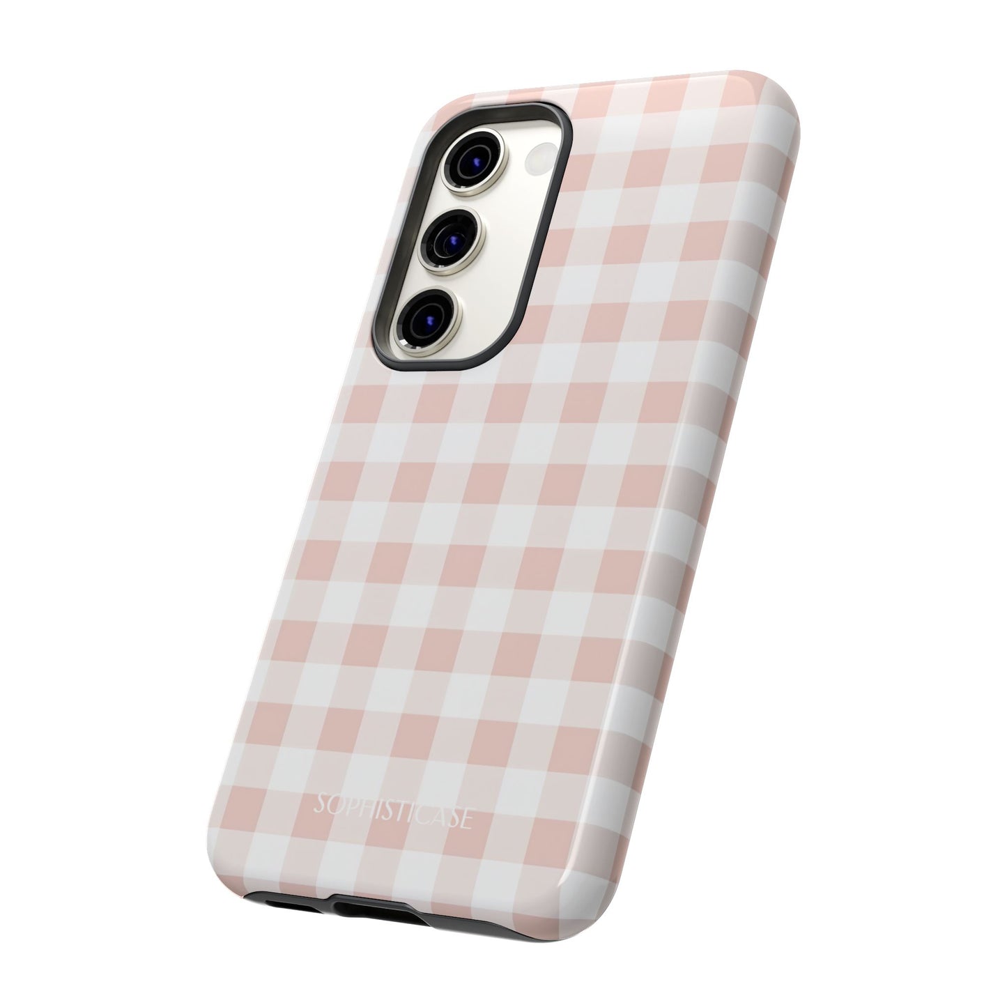 Gingham in Neutral Beige - Tough Phone Case