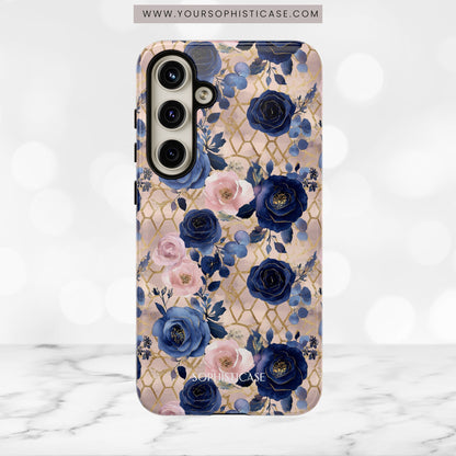 Royal Floral in Navy Blush - Tough Phone Case
