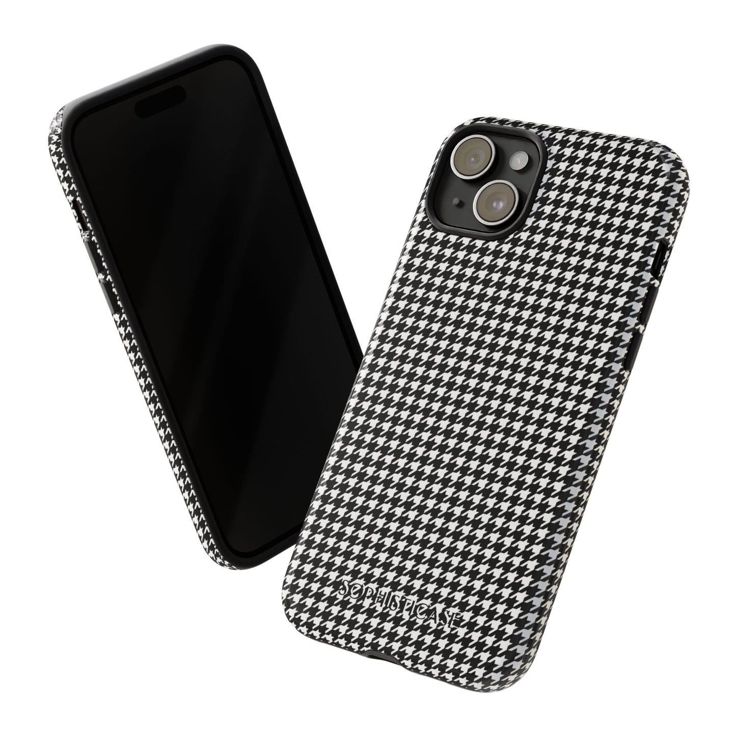 Houndstooth in Black - Drop Proof Phone Case for iPhone