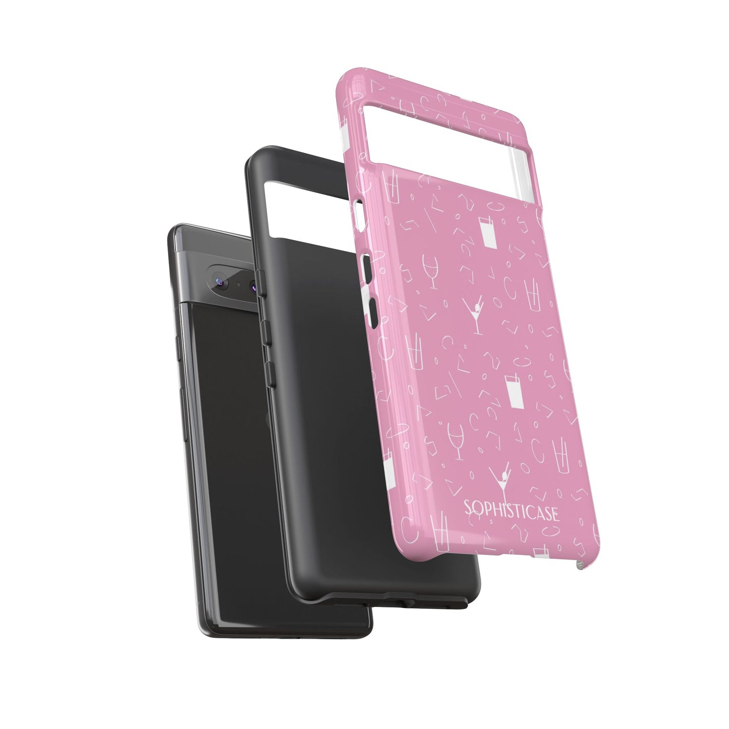 Cocktail Hour in Pink - Protective Phone Case for Google Pixel