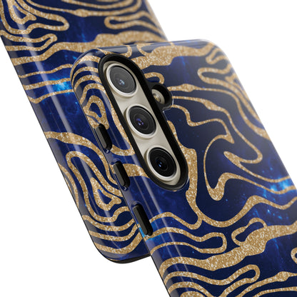Cosmic Gold in Blue - iPhone Case, Samsung Galaxy Case, Google Pixel Case