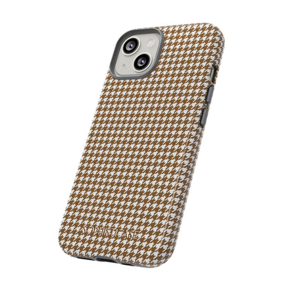 Houndstooth in Brown - Drop Proof Phone Case for iPhone