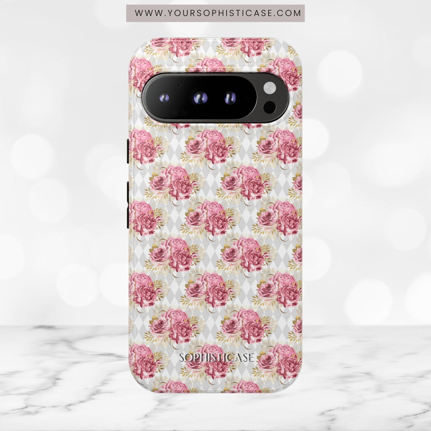 Rose Diamond Romance in Colette - Tough Phone Case