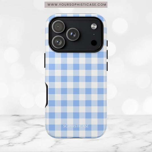 Gingham in Blue - Tough Phone Case