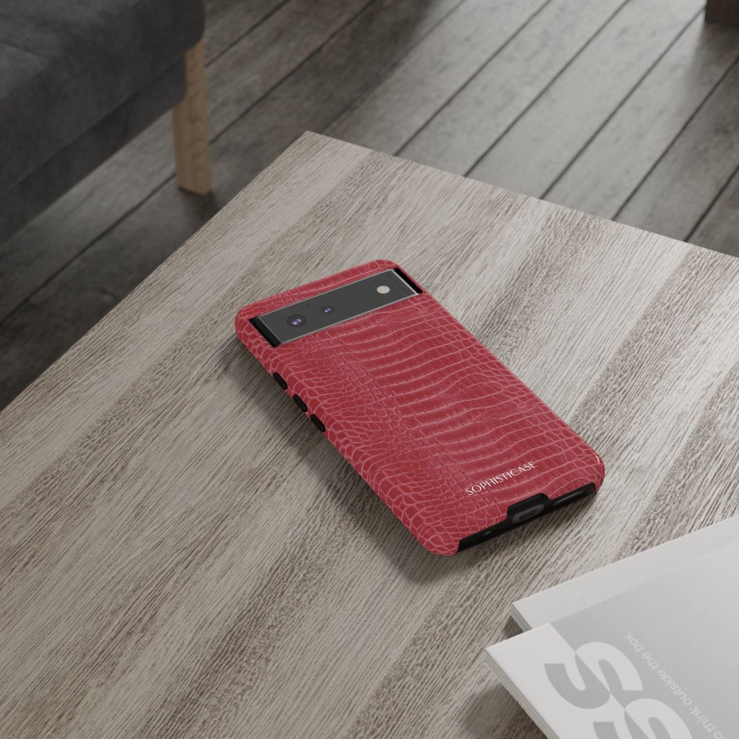 Luxe Leather in Cherry Red - iPhone Case, Samsung Galaxy Case, Google Pixel Case
