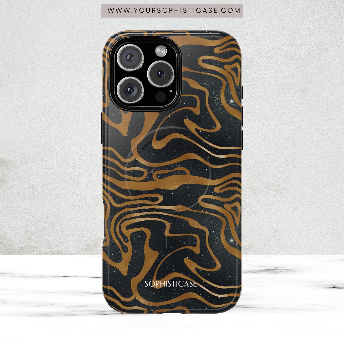 Cosmic Gold in Black - iPhone Magsafe Case