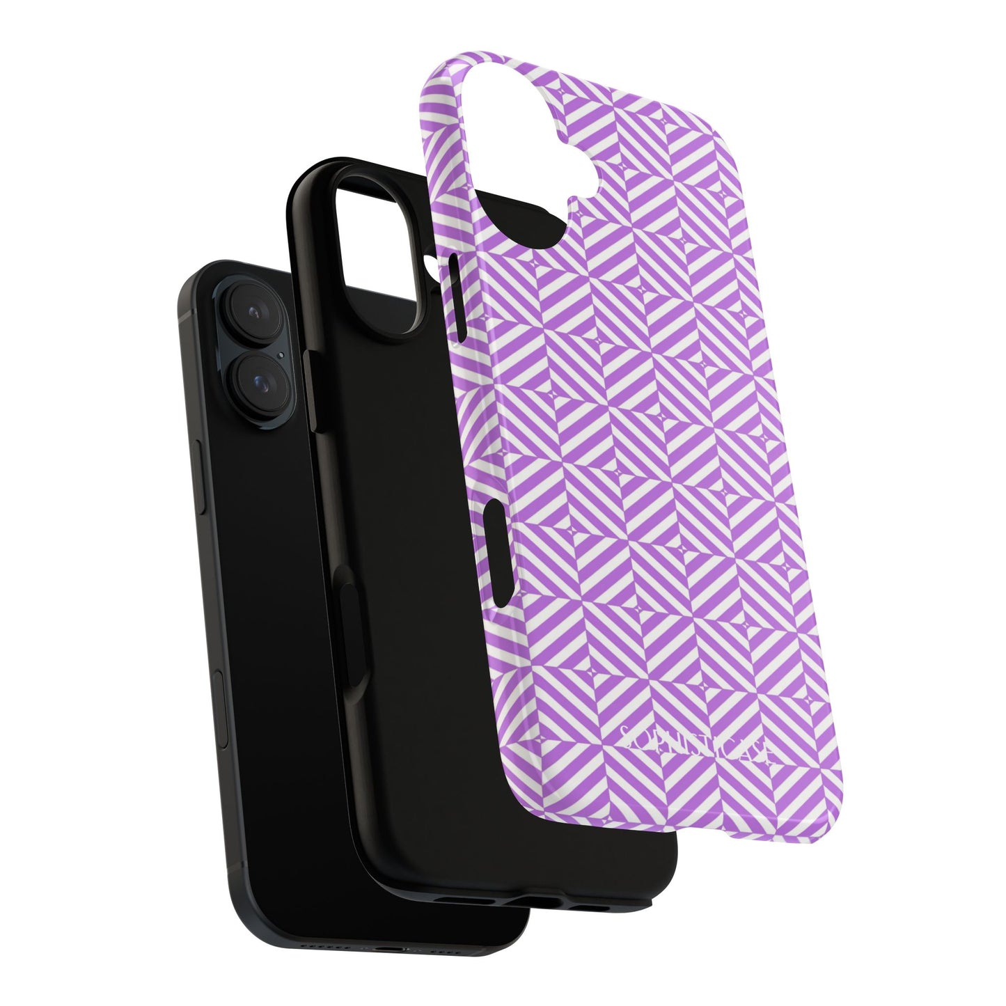 Illusions in Purple - Protective Phone Case for iPhone