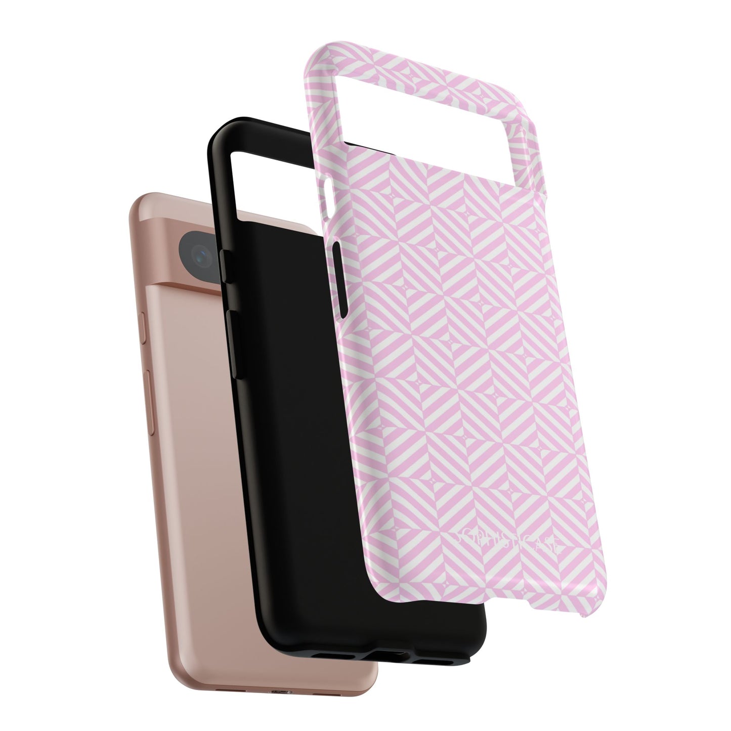 Illusions in Pink - Dual Layer Shockproof Phone Case for iPhone, Google Pixel and Samsung Galaxy