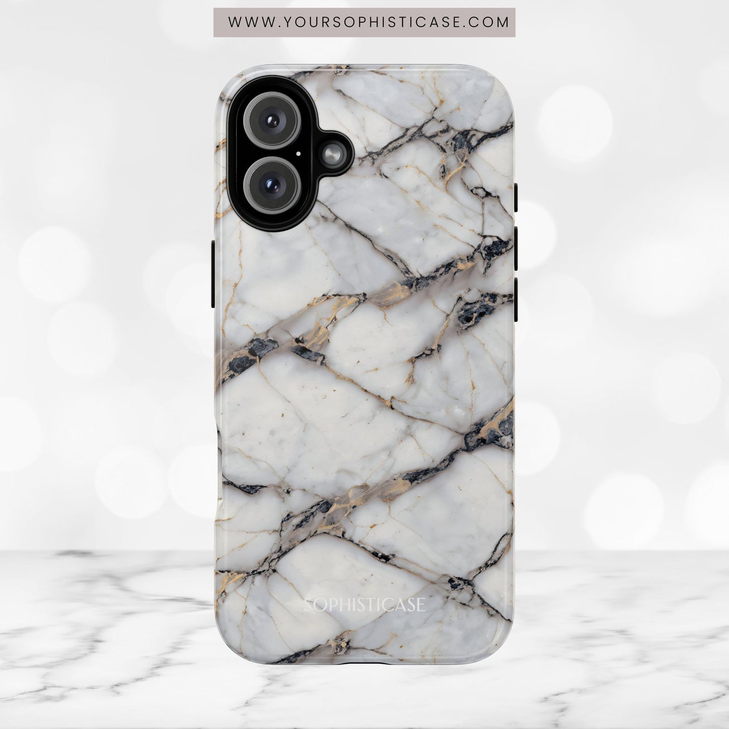 Marble Opulence in Cracked Beige - iPhone Case, Samsung Galaxy Case, Google Pixel Case